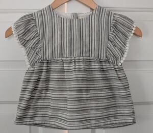 Vignette Girls Striped Linen Blend Top